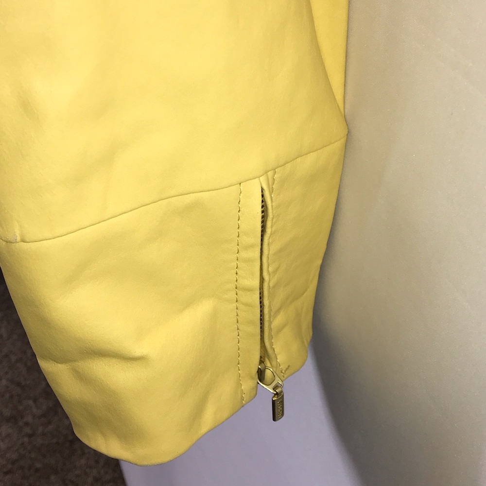 Bradley Bayou Like Pluribus Carol Yellow Genuine Leather Jacket for Women Size X - Picture 7 of 8